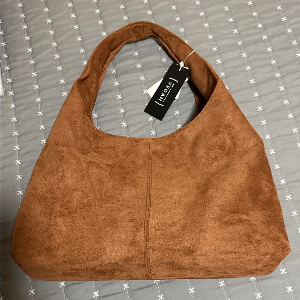 Vegan Leather Hobo Bag in Brown